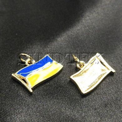 Підвіска "Прапор України" 12х16 мм, колір золото (гіппоалергенний сплав)