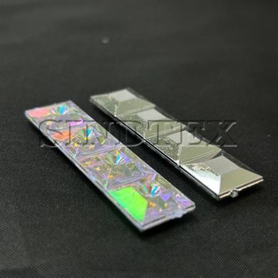 Стразы акриловые пришивные планка 15х56 мм, хамелеон