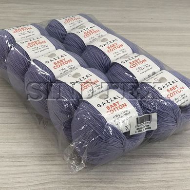 Пряжа Gazzal &ndash; Baby Cotton колір 3420 Бузковий
