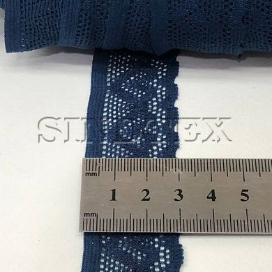 Оздоблювальна еластична резинка мереживо для білизни 3 см - колір синій
