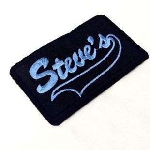 Термонаклейка-нашивка Steve`s-5,5х10см блакитний напис
