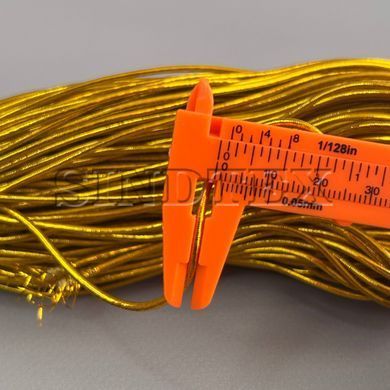 Резинка круглая эластичная (шляпная), 1,5 мм парча - золото желтое