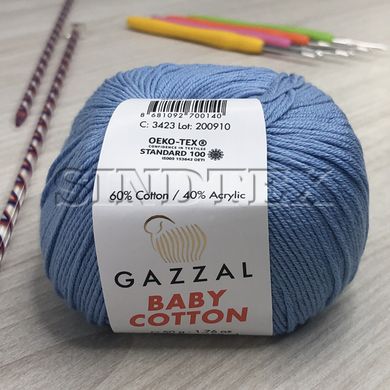 Пряжа Gazzal – Baby Cotton колір 3423 Перванш