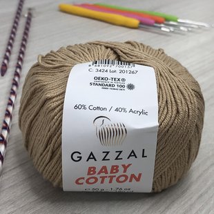 Пряжа Gazzal Baby Cotton цвет 3424 Бежевый