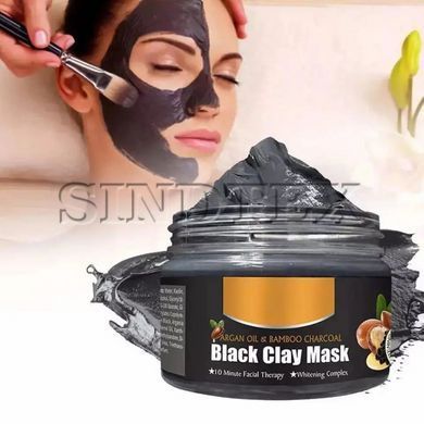 Маска для лица из черной глины с аргановым маслом и бамбуковым углем Black Clay Mask, 150 гр