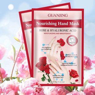 Маска-перчатки для рук с экстрактом розы и гиалуроновой кислоты Nourishing Hand Mask RoseHyaluronic Acid