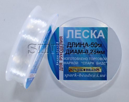 Леска мононить, диаметр 0,25 мм, прозрачная 50 м