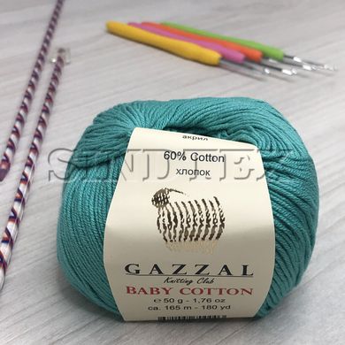 Пряжа Gazzal Baby Cotton цвет 3426 Бирюзовый