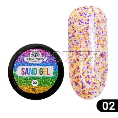 Гель-фарба "SAND GEL" Global Fashion 5 гр №02