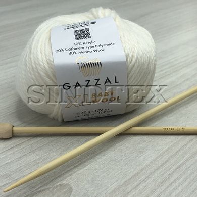 Пряжа Gazzal – Baby Wool XL колір 801 Білий, Білий