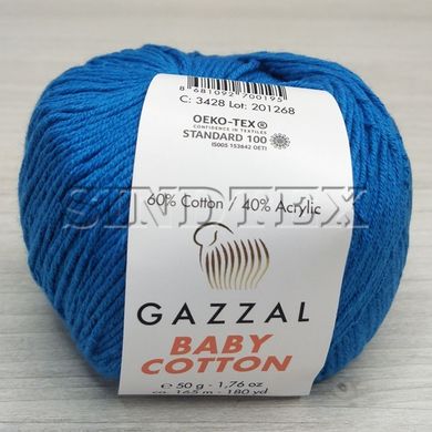 Пряжа Gazzal – Baby Cotton колір 3428 Темна бірюза