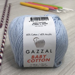 Пряжа Gazzal – Baby Cotton колір 3429 Світло блакитний