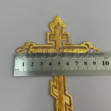 Лейсы, термо аппликации крест 10х14,5 см - золото