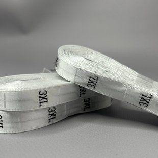 Сатиновый размерник для одежды 1,2 см (моток 500 шт) - 3XL белый