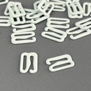 10 шт. - Білий 1,2 см регулятор (МЕТАЛ) для бретелів бюстгальтера (застібка)