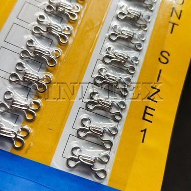 #1 гачки, застібки для одягу Sindtex сірі 24шт