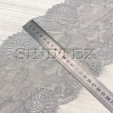 (1 метр) Мереживо гіпюр стрейч, 17 см (10016), Колір сірий