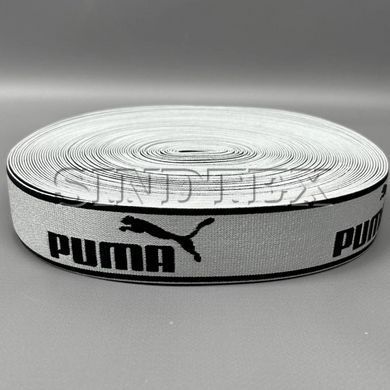 Резинка брендированная Pum 4 см - атлас серебро