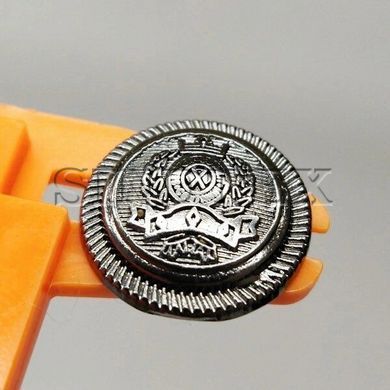 Кнопка Герб- 17мм Блек нікель 720шт. Нержавійка