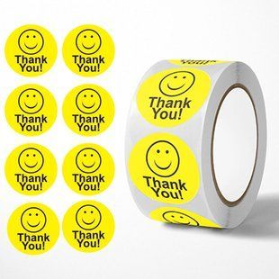 Наклейки на бобіні "Thank you" 2,5 см, у рулоні 500 шт