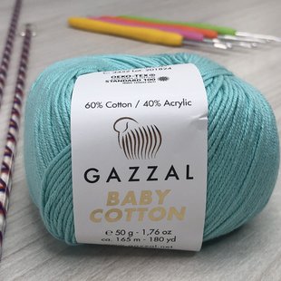 Пряжа Gazzal – Baby Cotton цвет 3452 Бирюзовый