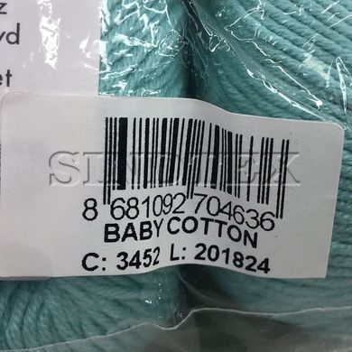 Пряжа Gazzal &ndash; Baby Cotton колір 3452 Бірюзовий