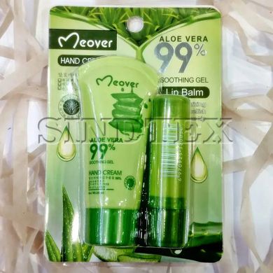 Набір 2в1 крем для рук + бальзам для губ MEOVER Aloe Vera 99%