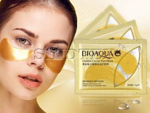 Гідрогелеві патчі під очі BIOAQUA c золотом та ікрою