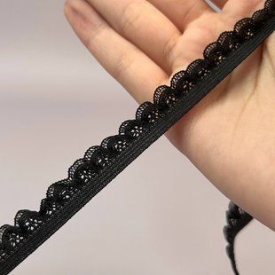 Резинка ажурна, оздоблювальна &laquo;Мушля&raquo; 13 мм &mdash; чорна