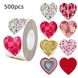 Наклейки на бобіні "Love" 2,5 см, у рулоні 500 шт