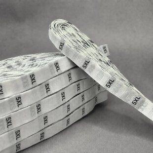 Жаккардовые размерники для одежды 1,2 см (моток 500 шт) - 5XL белый