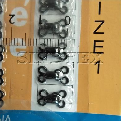 #1 гачки, застібки для одягу Sindtex чорні 24шт