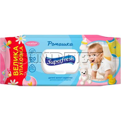 Серветки вологі Superfresh Ромашка 120 шт.