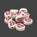 (20 г) Пластиковые бусины плоские Love 10х13 мм - красный