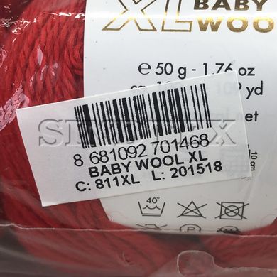 Пряжа Gazzal Baby Wool XL цвет 811 Красный