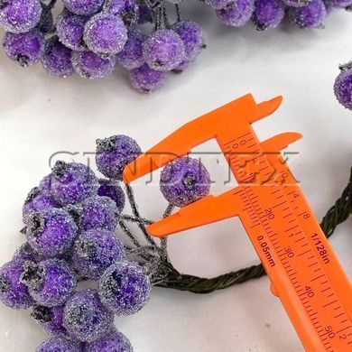 Калина в цукрі &Oslash;12 мм, для декору букет 40 ягід - фіолетовий