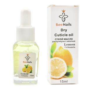 Суха олія для кутикули з піпеткою Bee Nails лимон, 15мл