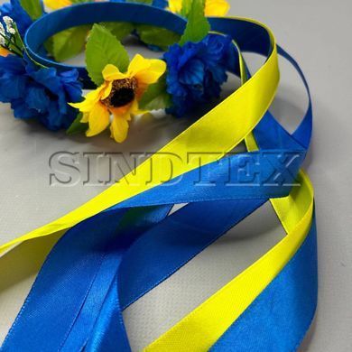 Віночок дитячий на обручі зі стрічками - волошки