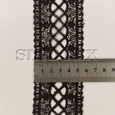 Мереживо макрамі Sindtex 5,5см (20м) Колір - Чорний (20-S60351B-3-4)