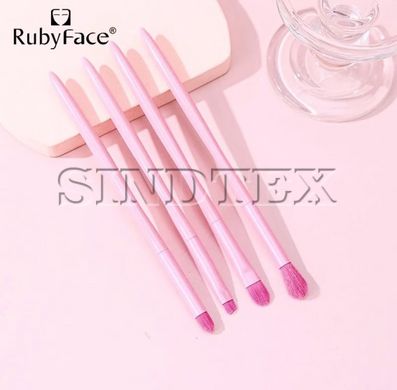 Набор кистей для макияжа глаз Ruby Face Розовый, 4шт