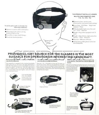 MG81007-A бинокулярная налобная лупа с подсветкой
