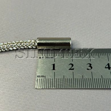 Шнурок стразовый 4 мм, длина 120 см - кристал белый