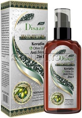 Масло-сыворотка для волос Disaar Keratin Hair Care Olive Oil Anti Frizz 2в1, 120 мл