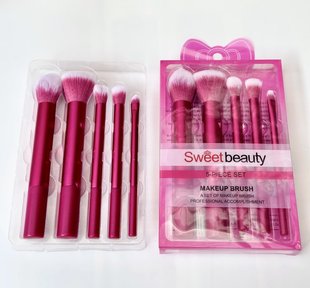 Набор кисточек для макияжа Sweet Beauty Розовый, 5шт