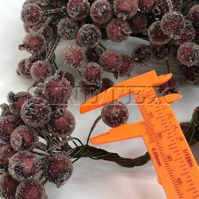 Калина в цукрі &Oslash;12 мм, для декору букет 40 ягід - бордовий