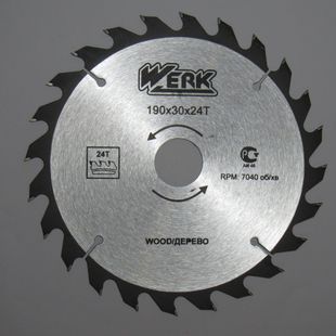 Диск пильный 190х30мм 24 зуб. по дереву Werk 36106