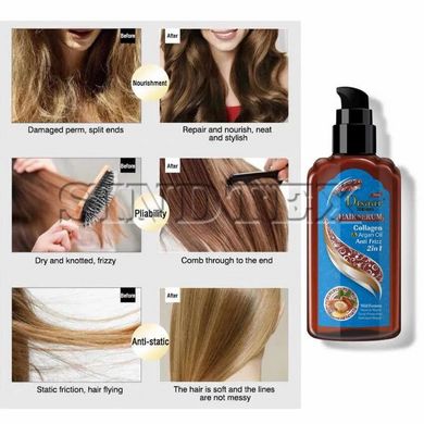 Масло-сыворотка для волос Disaar Hair Serum Collagen Argan Oil Anti Frizz 2в1, 120 мл