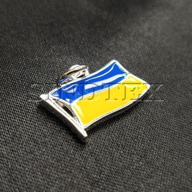 Підвіска "Прапор України" 12х16 мм, колір срібло (гіппоалергенний сплав)