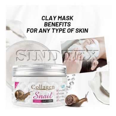 Антивозростная, отбеливающая маска для лица Collagen с муцином улитки, 150 г