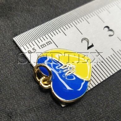 Підвіска "Серце України" 17х18 мм, колір золото (гіппоалергенний сплав)